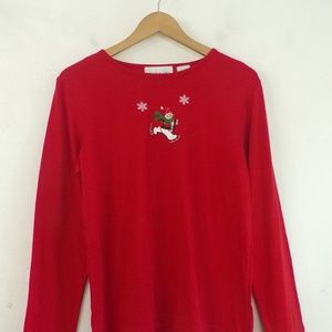 Victoria Jones Women's Top Snowman Holiday Winter